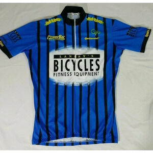 VOmax Landrys Bicycles Racing Cycling Jersey Shirt 1/2 Zip Short Sleeve Mens L 4